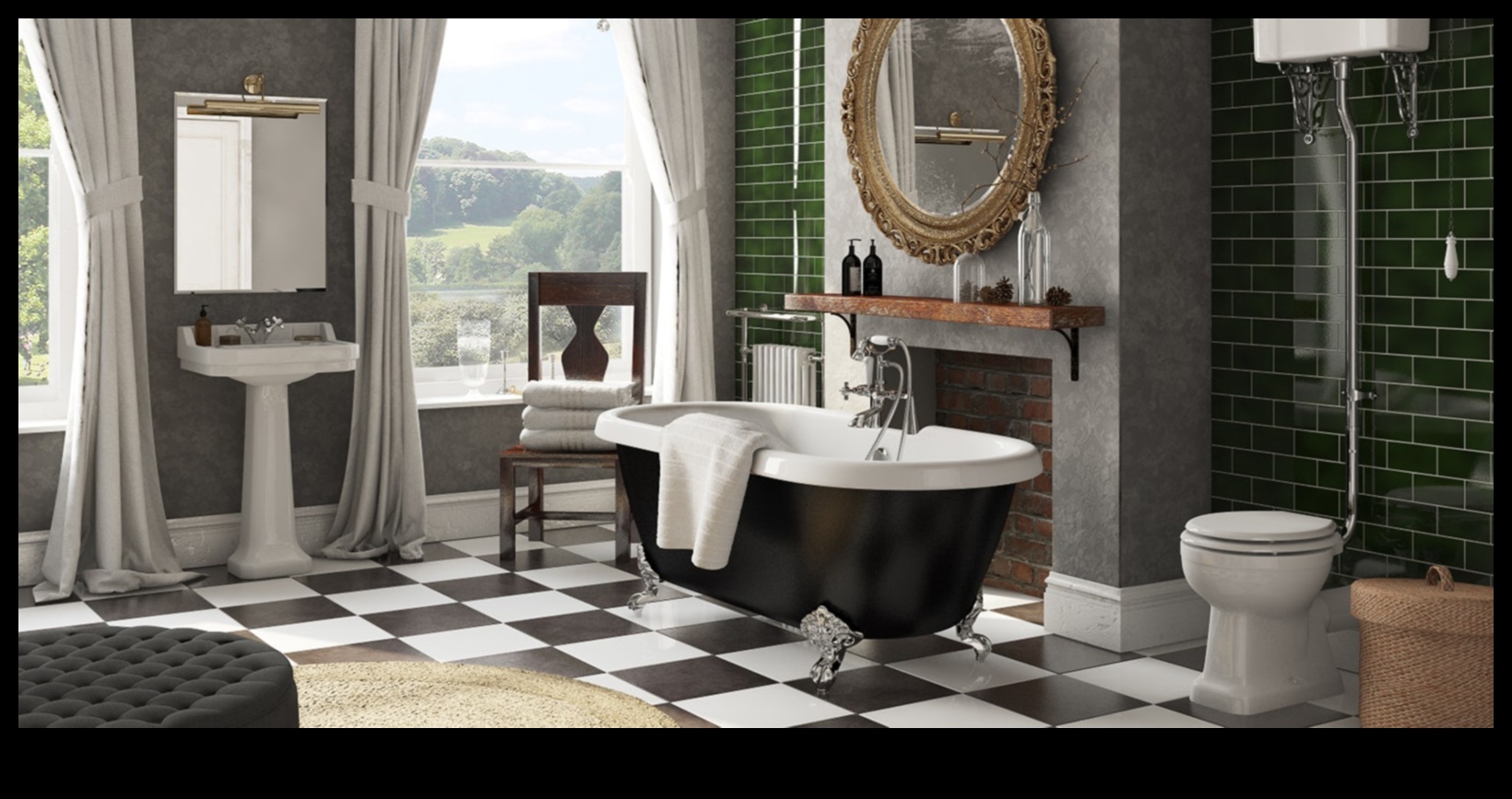 Vintage Esintili Banyo Dekorasyon Fikirleri